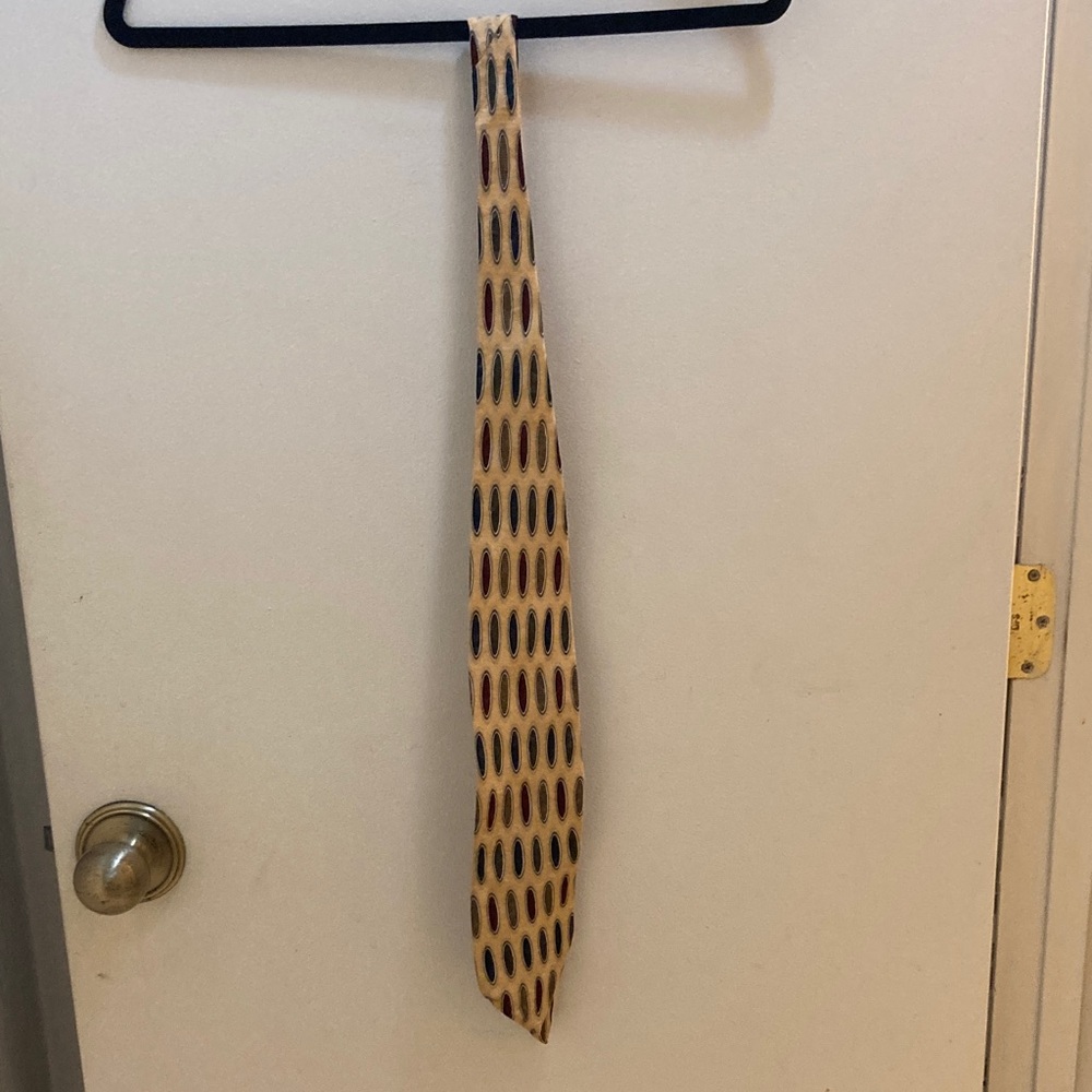 Source Unknown Beige and Black Patterned Tie